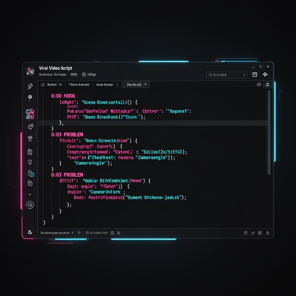 AI-generated script with timecoded scene directions